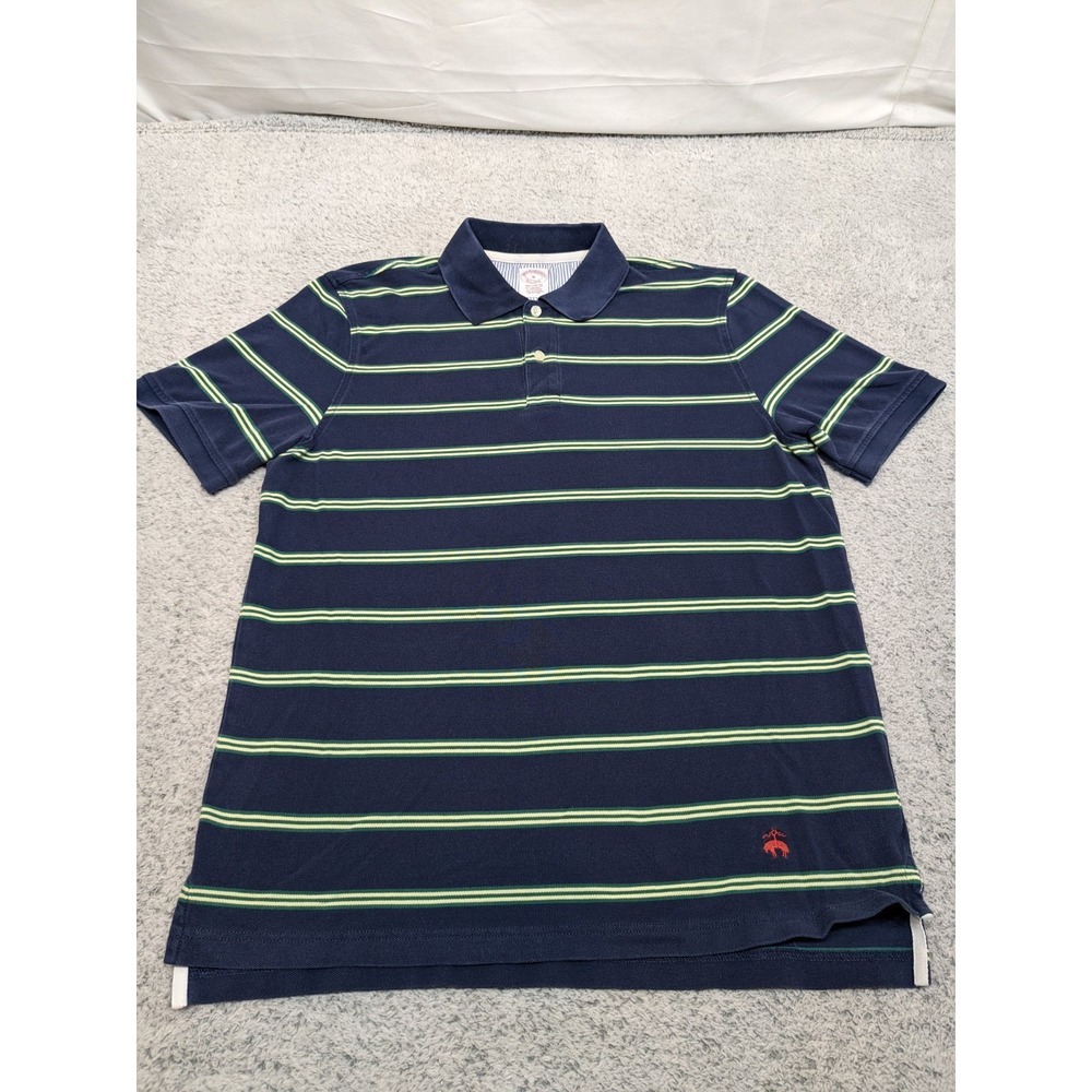 Brooks Brothers Original Fit Polo Shirt‎ 1818 Medium Supima Oxford  Blue Stripe